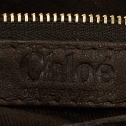Pre Owned Chloe Dark Brown Lizard and Leather Small Paddington Crystals Satchel