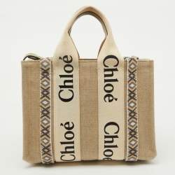 Chloe Beige Canvas Small Woody Tote