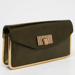 Chloe Green Patent Leather Sally Clutch