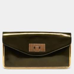 Chloe Green Patent Leather Sally Clutch