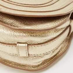 Pre Owned Chloe Gold Leather Small Marcie Saddle Bag