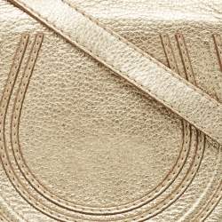 Pre Owned Chloe Gold Leather Small Marcie Saddle Bag