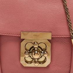 Chloe Rose Pink Leather Small Elsie Chain Shoulder Bag
