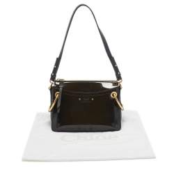 Chloe Olive Green Patent and Leather Roy Shoulder Bag