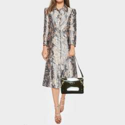 Chloe Olive Green Patent and Leather Roy Shoulder Bag