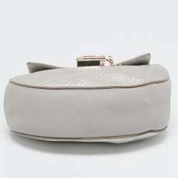 Chloé Silver/Grey Leather Mini Drew Chian Shoulder Bag