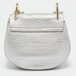 Chloé Silver/Grey Leather Mini Drew Chian Shoulder Bag