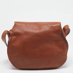 Pre Owned Chloe Brown Leather Medium Marcie Crossbody Bag
