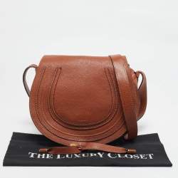 Pre Owned Chloe Brown Leather Medium Marcie Crossbody Bag