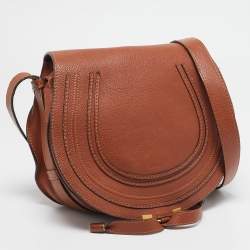Pre Owned Chloe Brown Leather Medium Marcie Crossbody Bag