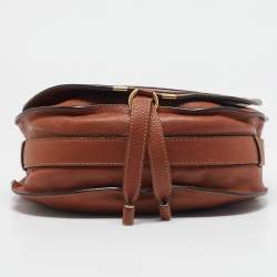 Pre Owned Chloe Brown Leather Medium Marcie Crossbody Bag