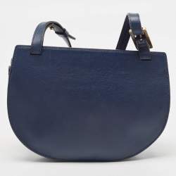 مملوكة مسبقًا Chloe Blue Leather Mini Georgia Crossbody Bag