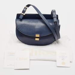 مملوكة مسبقًا Chloe Blue Leather Mini Georgia Crossbody Bag
