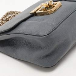 Chloe Grey Leather Small Elsie Shoulder Bag