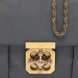 Chloe Grey Leather Small Elsie Shoulder Bag