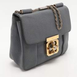 Chloe Grey Leather Small Elsie Shoulder Bag