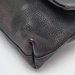 Chloe Black Grained Leather Drew Fold Over Clutch