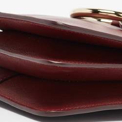 Pre Owned Chloe Burgundy/Red Leather and Suede Mini Faye Crossbody Bag