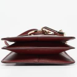 Pre Owned Chloe Burgundy/Red Leather and Suede Mini Faye Crossbody Bag