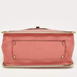 Chloe English Rose Pebbled Leather Medium Sally Flap Shoulder Bag