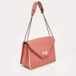 Chloe English Rose Pebbled Leather Medium Sally Flap Shoulder Bag