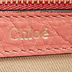 Chloe English Rose Pebbled Leather Medium Sally Flap Shoulder Bag