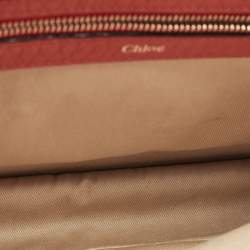 Chloe English Rose Pebbled Leather Medium Sally Flap Shoulder Bag