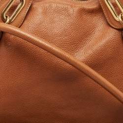 Chloé Brown Leather Large Paraty Shoulder Bag