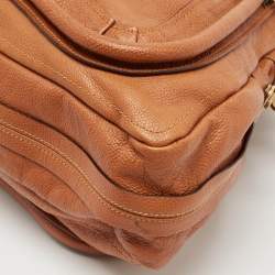 Chloé Brown Leather Large Paraty Shoulder Bag