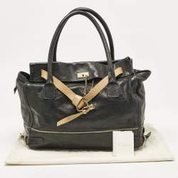Pre Owned Chloe Black/Tan Leather Marlow Tote