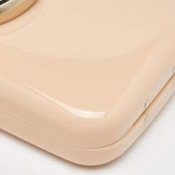 Pre Owned Chloe Beige Acrylic Perspex Kiss Clutch Bag