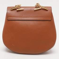 Chloe Brown/Green Leather and Suede Medium Drew Shoulder Bag