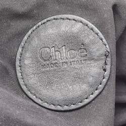 Chloe Black Canvas and Leather Logo Printed Weekender Bag