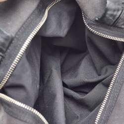 Chloe Black Canvas and Leather Logo Printed Weekender Bag