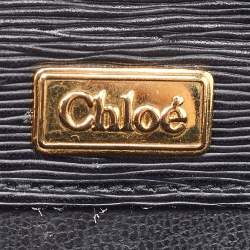 Chloe Black Leather Flap Chain Link Crossbody Bag