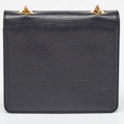 Chloe Black Leather Flap Chain Link Crossbody Bag