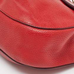 Chloe Red Leather Medium Drew Flap Chain Crossbody Bag