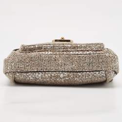 Chloe Silver/Beige Tweed Elsie Clutch