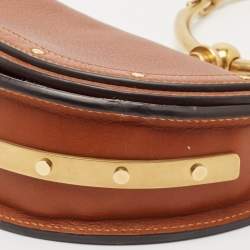 Pre Owned Chloe Brown Leather Small Nile Bracelet Minaudiere Bag
