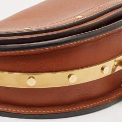 Pre Owned Chloe Brown Leather Small Nile Bracelet Minaudiere Bag