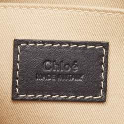 Pre Owned Chloe Black/Beige Canvas and Leather Small Woody Tote