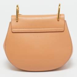 Chloe Peach Leather Small Drew Shoulder Bag