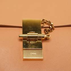 Chloe Peach Leather Small Drew Shoulder Bag