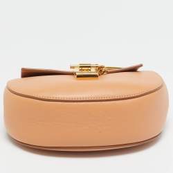 Chloe Peach Leather Small Drew Shoulder Bag