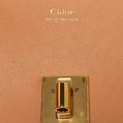 Chloe Peach Leather Small Drew Shoulder Bag