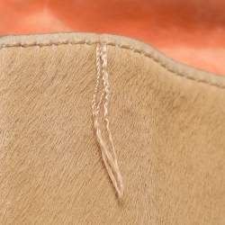 Chloe Beige/Peach Calf Hair and Suede Chain Shoulder Bag
