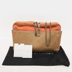 Chloe Beige/Peach Calf Hair and Suede Chain Shoulder Bag