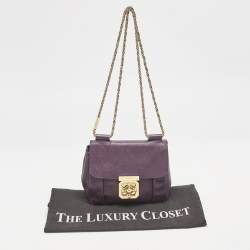 Chloe Purple Leather Small Elsie Chain Shoulder Bag