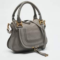 Chloe Grey Leather Medium Marcie Shoulder Bag