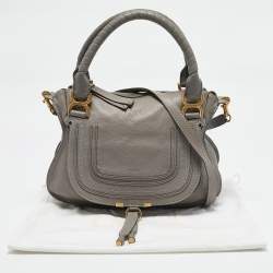 Chloe Grey Leather Medium Marcie Shoulder Bag